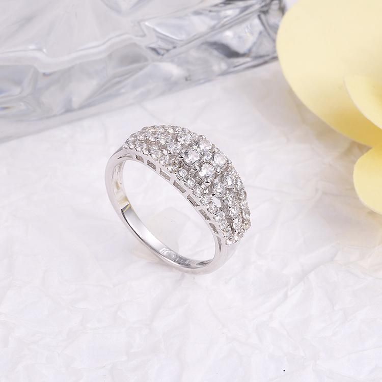 925 Silver Fashion Accessories Fashion Jewelry Hip Hot Jewellery Hot Sale Elegant Luxury Moissanite Lab Diamond CZ Ring