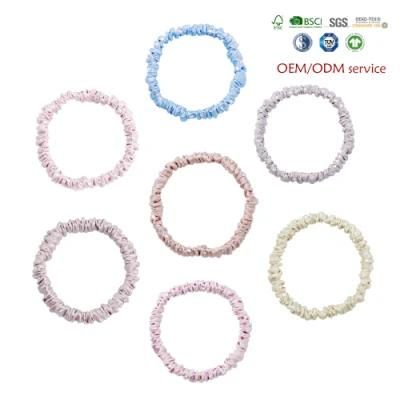 New Fashion Silk Scrunchie 100% Silk 1cm Crystal Silk Scrunchies