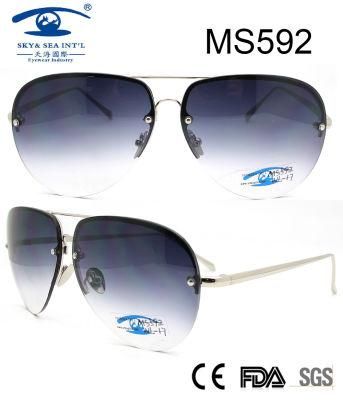New Double Bridge Classical Style Women Metal Sunglasses (MS592)