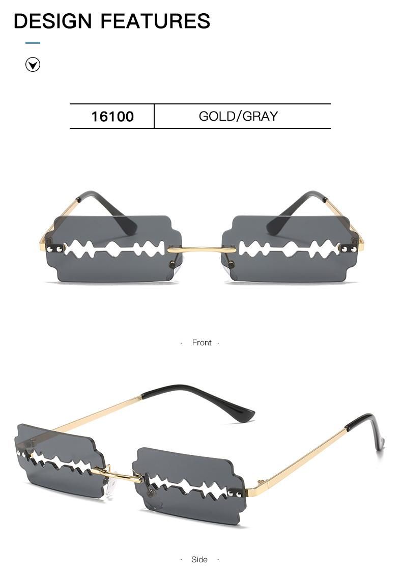 Shaped Sunglasses Creative Personalized Hollowed-out Lens Blade Glasses