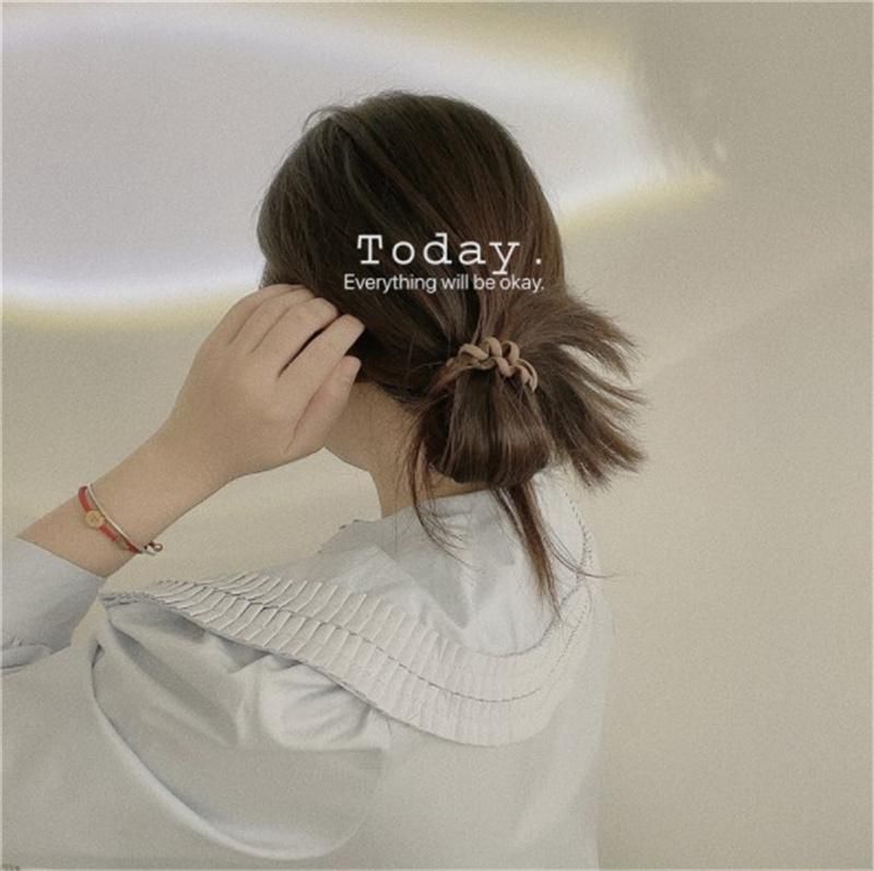 New Style Flocked Minimalist Telephone Coil Hair Ring Band