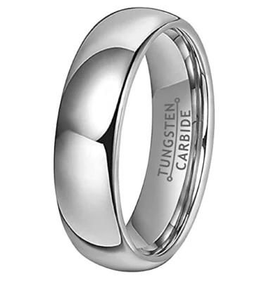 Simple Style Fashion Dome Tungsten Carbide Ring Wedding Band