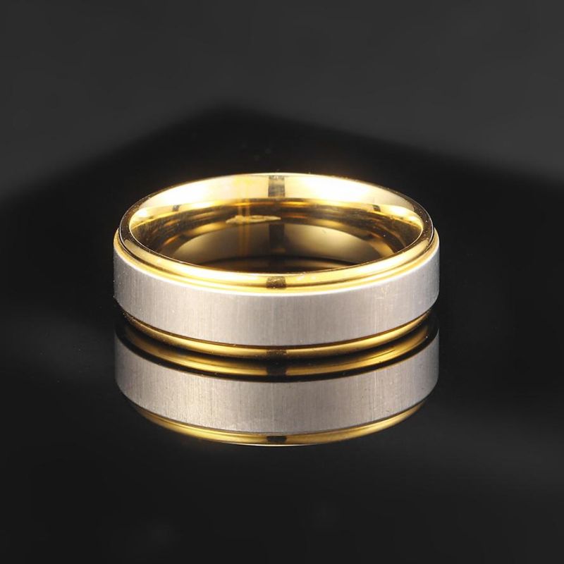 Anxiety Relief Turn Able Men Ring Jewelry Sand Blast Glitter Gold Stainless Steel Fidget Rings Women