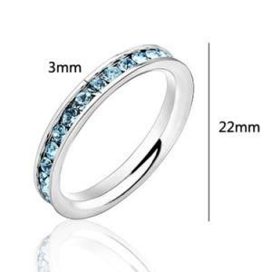 New Aquamarine 316L Stainless Steel Fashion Band Ring