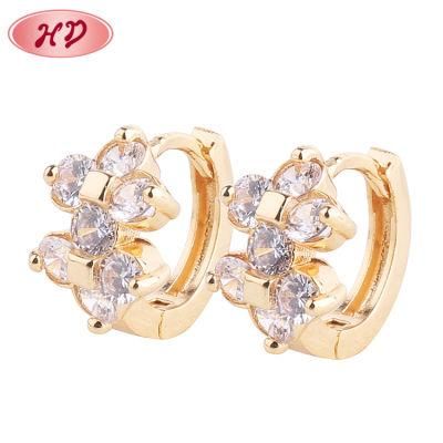 Wedding Jewelry 18K Gold Plated Fashion Drop Huggies Earring for Women