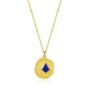 Natural Lazuli Lapis Fashion Necklace 2021 Trendy 925 Silver Ladies Necklace Gold Plated Gemstone Jewelry Necklace
