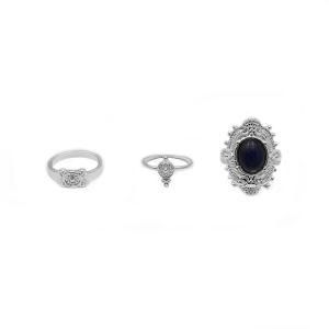 Women Fashion Jewelry Accessories Silver Men Alloy Rings of 3