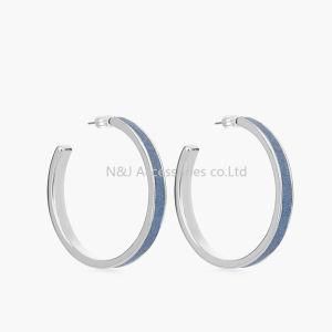 New Hot Selling Round Earring Double Side Shining Alloy Stud Earrings