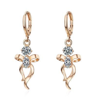 Fashion Copper Alloy Women Gold Plated Party Drop Pendant Earring