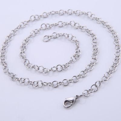 Fashion Jewelry Stainless Steel O-Shaped Cable Chain Necklace Accessories