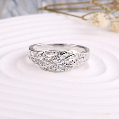 Fashion Jewelry Fashion Accessories Flower Shape Factory Wholesale Cubic Zirconia Moissanite Elegant Luxury Ring