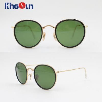 Plastic Rim Colorful Lens Fashion Sunglasses with Round Shape &amp; Wire Temple Ks1141