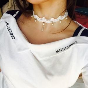 Gothic Handmade Fashion White Vintage Lace Women&prime;s Choker Necklace