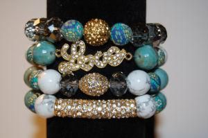 Charm Design Bracelet, Fashion Jewelry Bracelet, Crystal Tube Bracelet, Rhinestone Love Charm, Pave Bead Bracelet