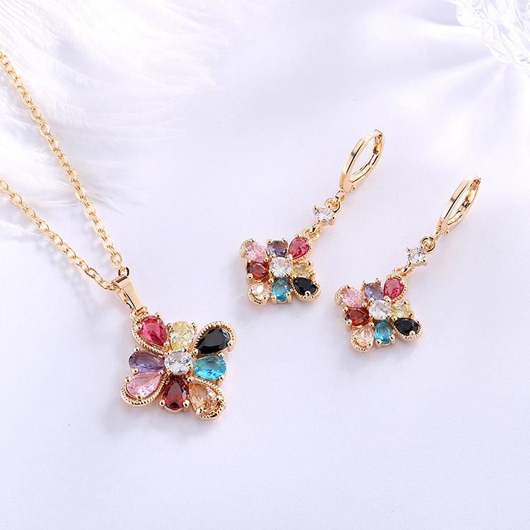 New Fashion Earring Necklace Jewelry Set with Cubic Zircon