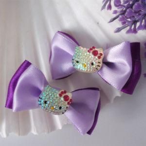 Hello Kitty Hair Accessories-Fabric Bow with Plastic Hello Kitty Hair Clip Set H060