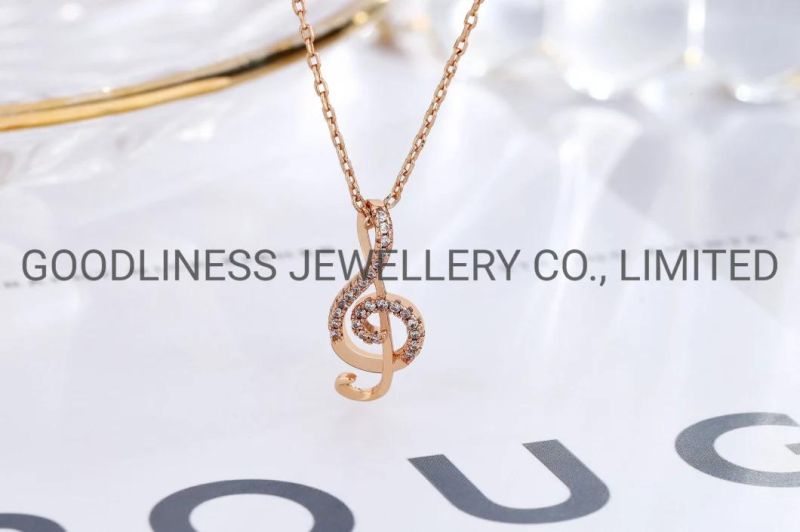 Infinity Rose Gold Plated Diamond Eternity Pendant Necklace for Women
