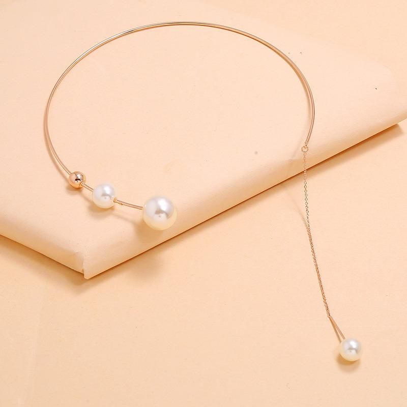 Women Imitation Fashion Jewelry Pearl Choker Necklace Fashion Accessories