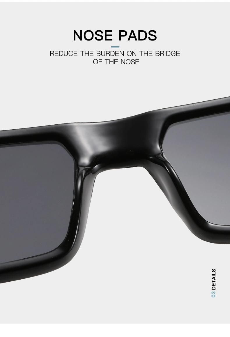 Punk Sunglasses Temples with Square Personality Sunglasses Net Celebrity Street Photography Cross-Border Glasses