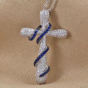 Fashion Necklace Jewelry Color CZ Cross Pendant Charm