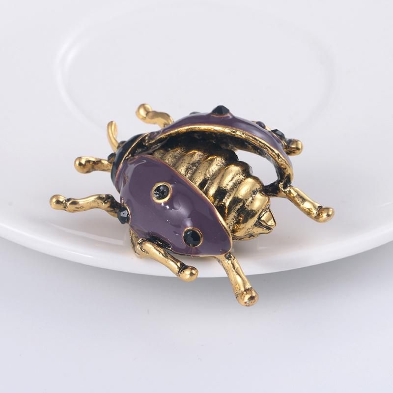 Classical Beetle Alloy Crystal Rhinestone Pin Jewelry Brooch