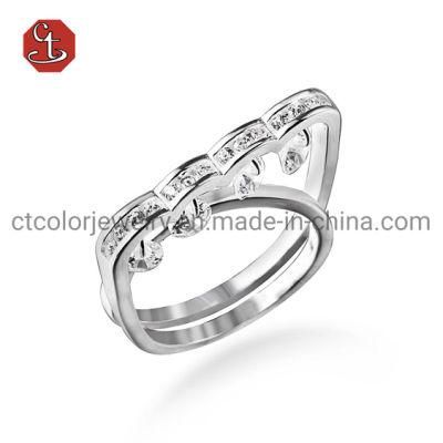 Dangle CZ Silver Ring Flexible Jewelry Popular Finger Ring for Women