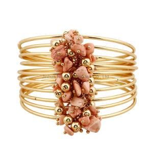 Fashion Resin Multilayer Gold Plated Luxury Brand Bangle Women Jewelry Charm Bracelets Bangles
