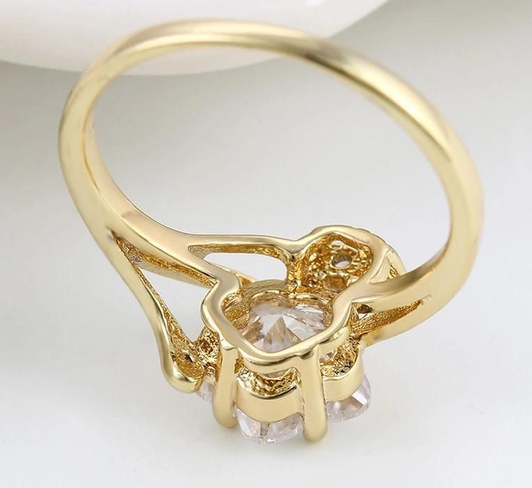 Unique Design Cooper Alloy Jewelry 14K Gold Plated Color Cheap Rings