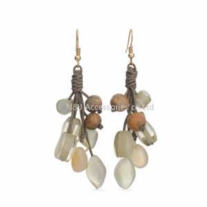 2017 Fashion Handmade Wooden &amp; Acryl Beads Long Drop Earrings for Women Jewelry