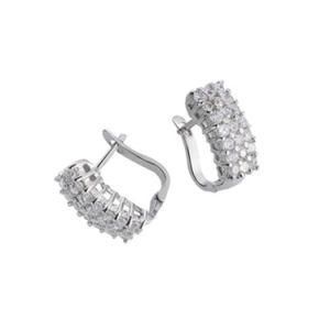 New CZ Style Clip-on Earring in Sterling Silver 925