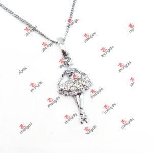 Fashion Alloy Crystal Stone Dancer Charms Pendants Necklace (ACS60127)