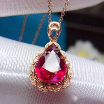 Rubellite Pendant with 18K Gold and South Africa Diomand Wonderful Gift