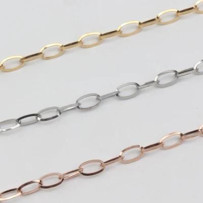 Manufacturer Fashion Polished Oval Triangle Wire Anklet Gold Plated 316L Steel Belcher Rolo Chain Jewelry Bracelet Necklace