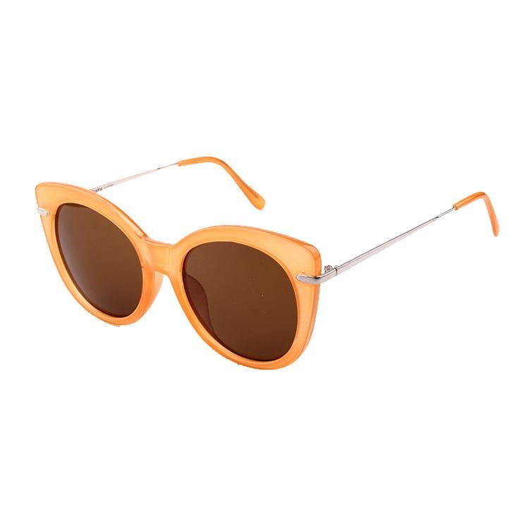 Yellow Plastic Frame with Metal Temple Sunglass