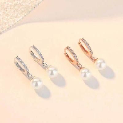 925 Sterling Silver Pearl Dangle Earrings for Women Graceful Accessories Fashion Earring Gift