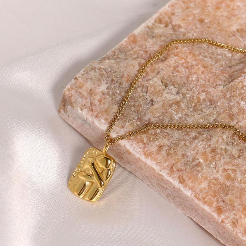 Female Daily 18K Gold Plated Stainless Steel He and Her Hug Necklace