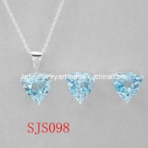 Fashion Bridal Charming Zircon Stainless Steel Jewelry Set (SJS098)
