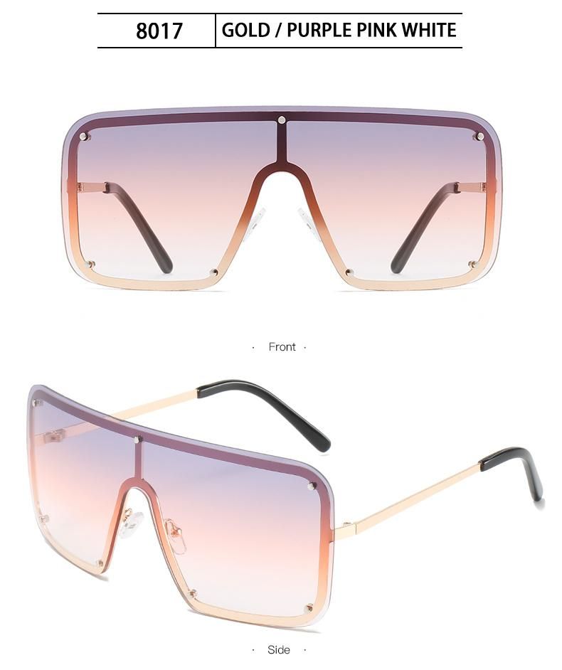 Sunglasses for New Trend Big Frame Sunglasses Female Gradient Color One-Piece Colorful Sunglasses Cross-Border Ins Square Glasses
