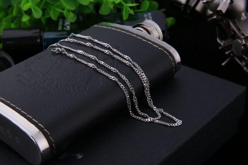 Fashion Jewelry Stainless Steel Necklace Curb Chain with Embossed