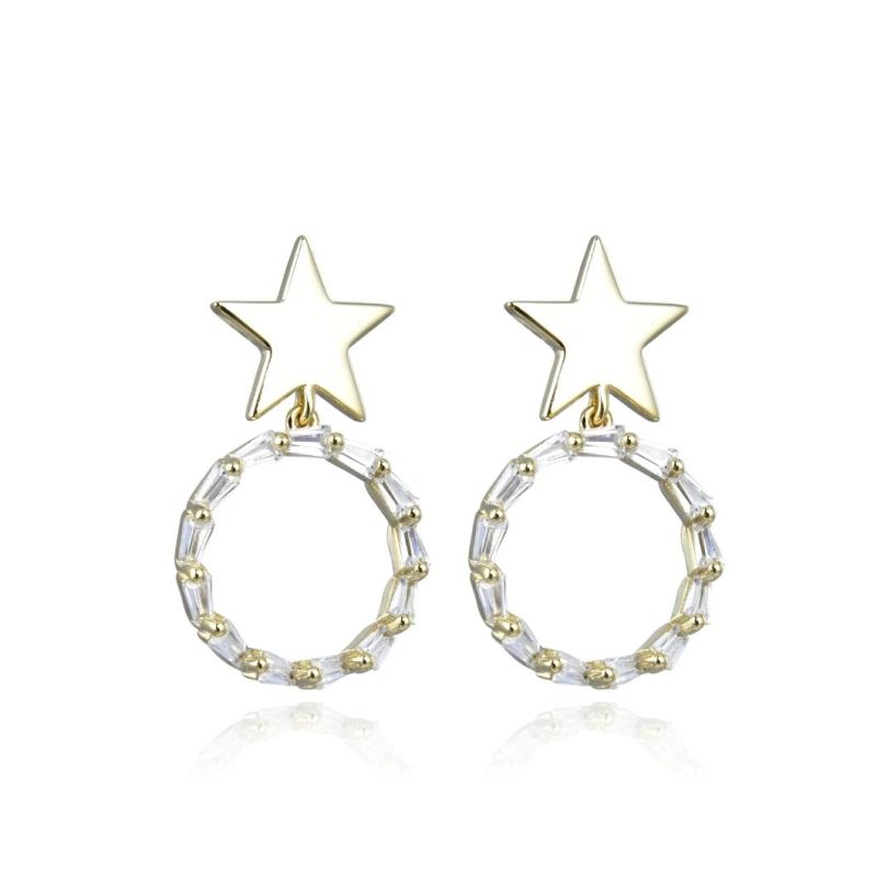 Top Sale Solid Fancy CZ 925 Sterling Silver Drop Earring