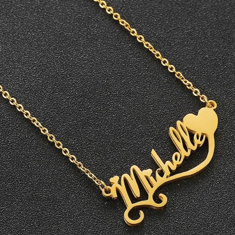 Fashion Jewelry Custom English Name Pendant Chain Necklace