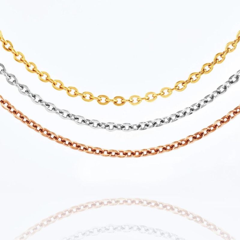 Wholesale Stainless Steel Jewelry Flat Cable Chain Necklace Bracelet Fashion Jewelry Design