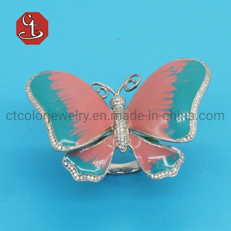 Women White Black Blue Colorful Enamel White CZ Bird Butterfly Horse Animal Earrings Fashion Jewelry