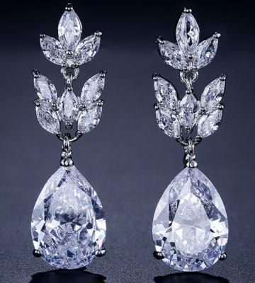 Rose Gold Wedding CZ Earring Necklace Jewelry, Bridal CZ Earring Necklace Jewelry, Bridesmaid Jewelry, Wedding CZ Earring