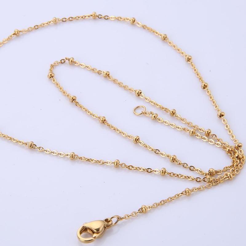 Stainless Steel Jewelry Flat Cable Chain with Rolo Bead
