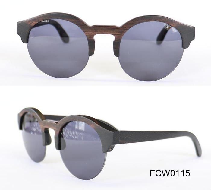 Half Metal Rim Cunstom Made Wooden Excellent Quality Frame Sunglasses