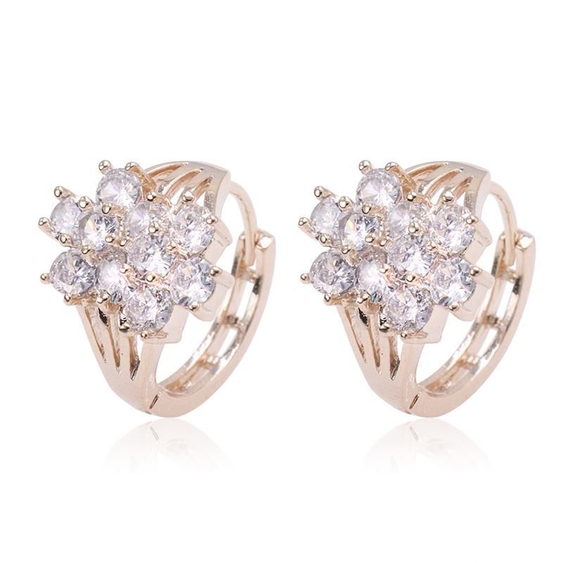 Luxury Ladies Popular Zircon CZ Hoop Earrings