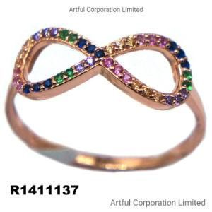Fashion Design Multi-Color Silver Ring