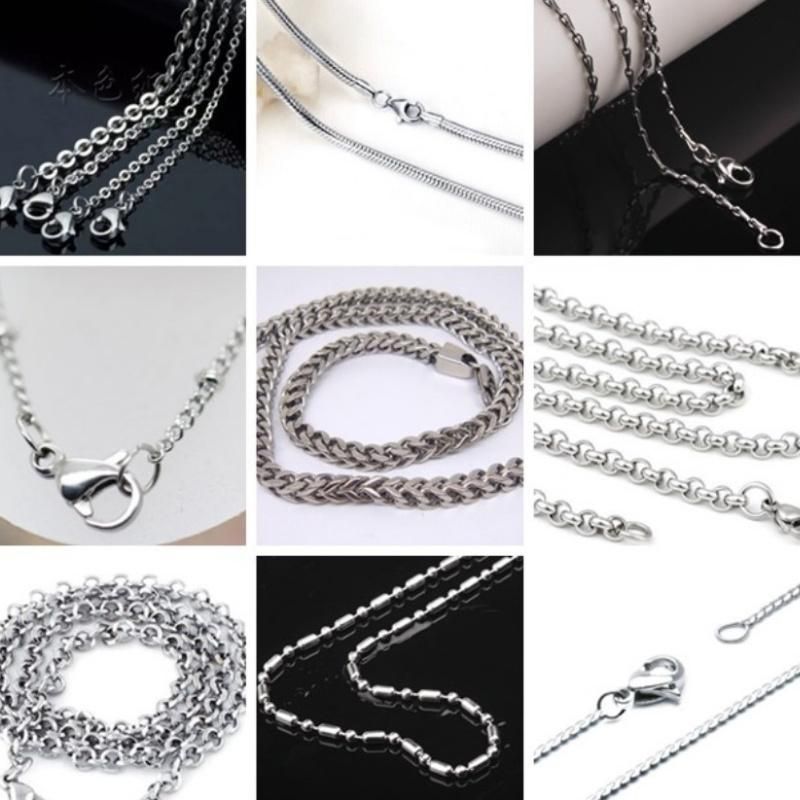 Fashion Accessories Herringbone Chain Embossed Necklace Bracelet Stainless Steel Jewelry Custom
