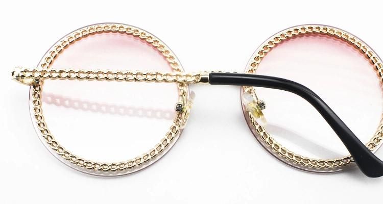 Metal Chain Shape Round Frameless Wholesale Women Sunglasses